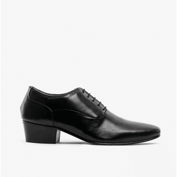 TONI Mens Leather Cuban Heel Shoes Black