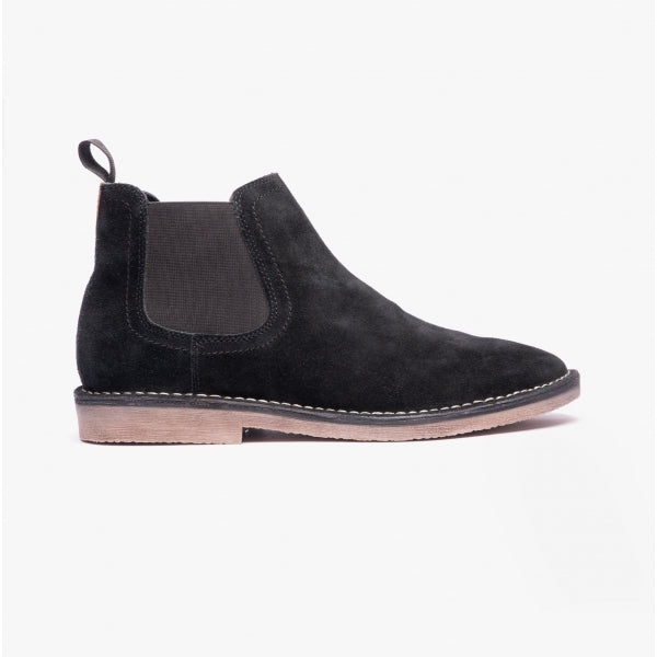 SHAUN Mens Suede Chelsea Boots Black