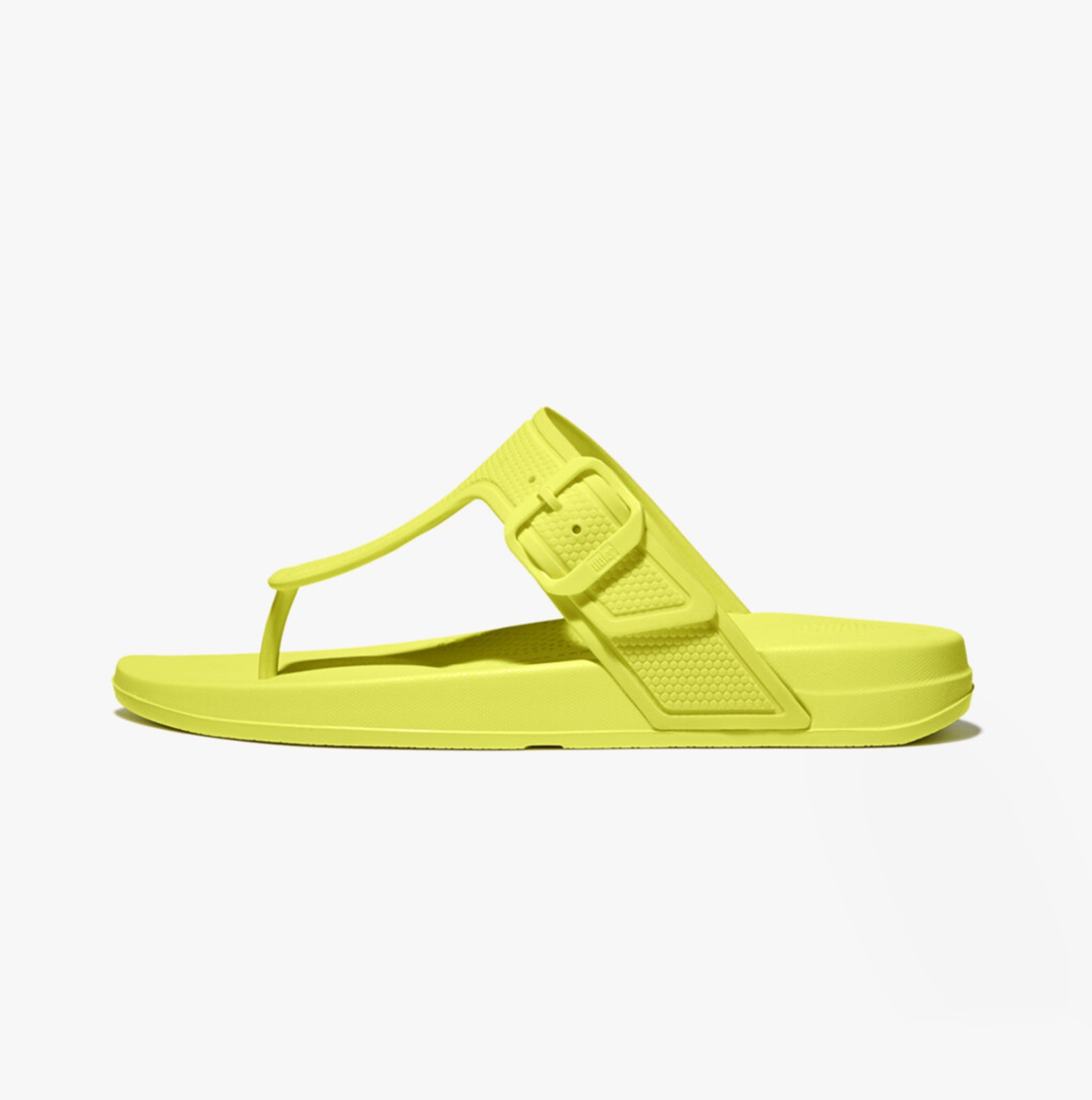 FitFlop iQUSHION ADJUSTABLE Womens Buckle Flip Flops Electric Yellow Shuperb