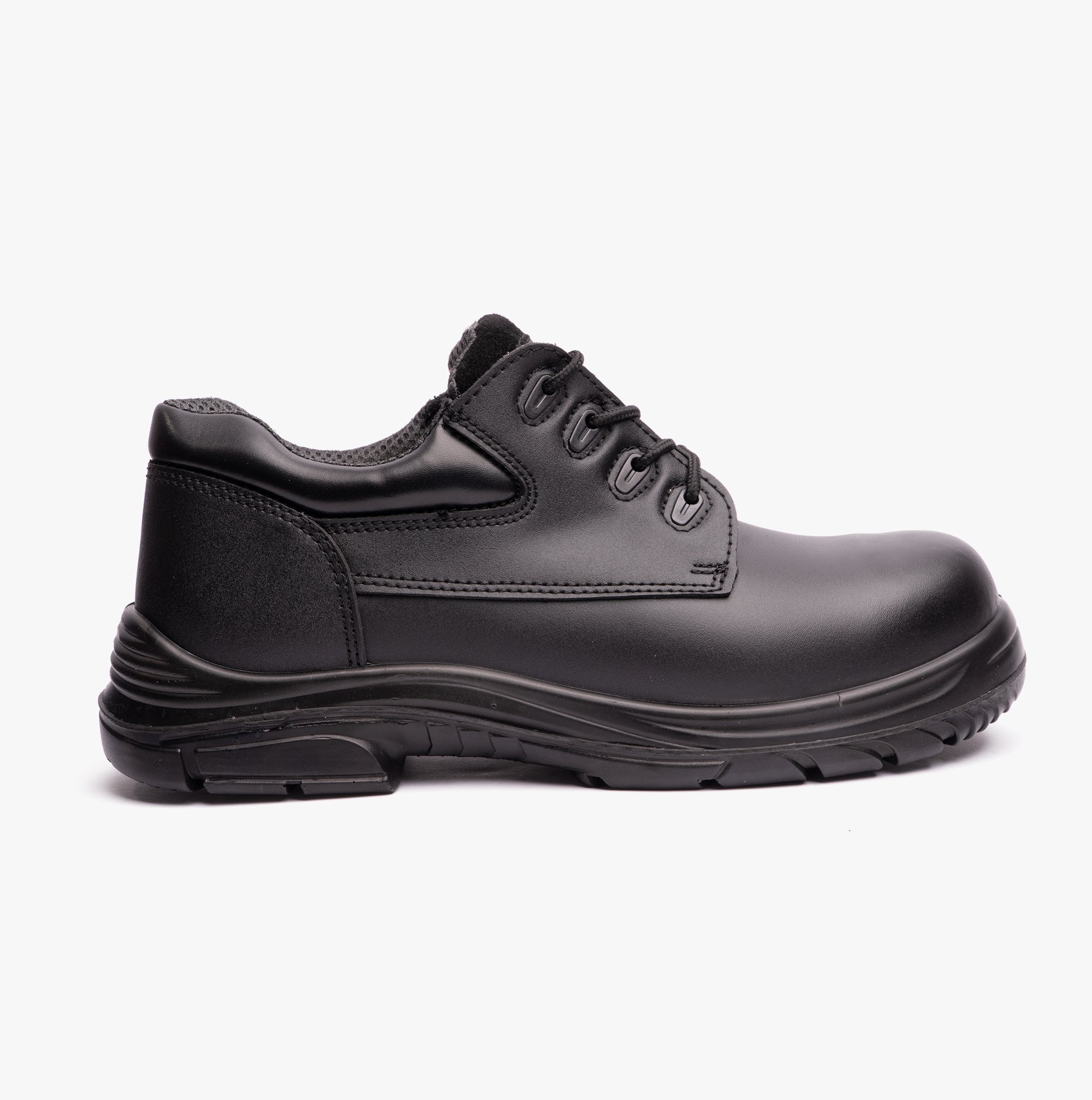 Grafters M9504A Mens Leather Super Wide Safety Shoes Black Shuperb