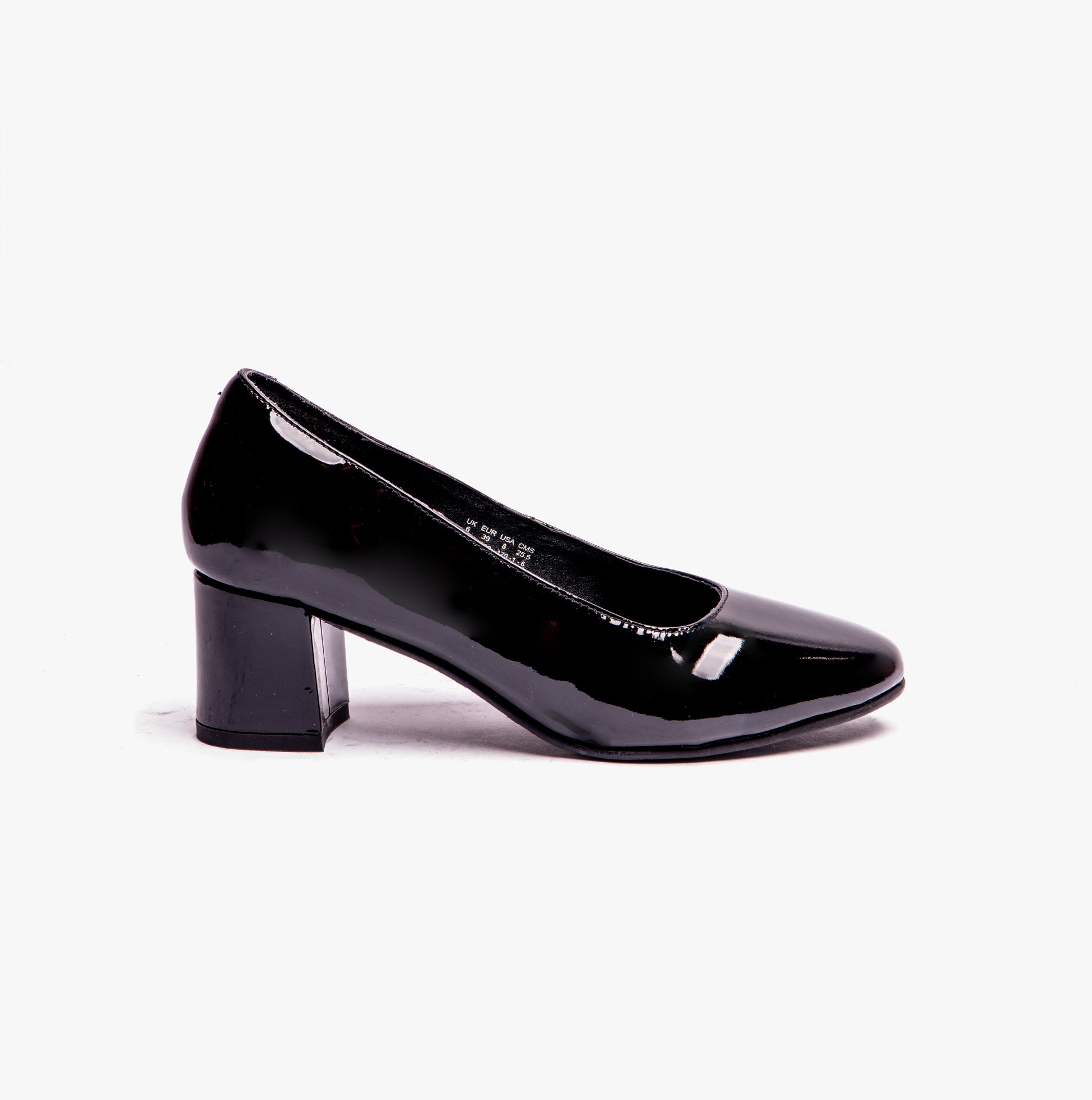 Ladies black leather court shoes hotsell