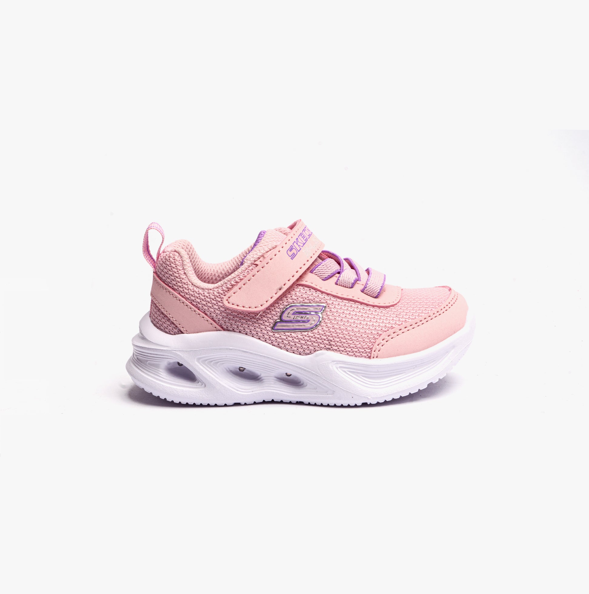 303715N LTPK SKECHERS SOLA GLOW Girls Trainers Light Pink