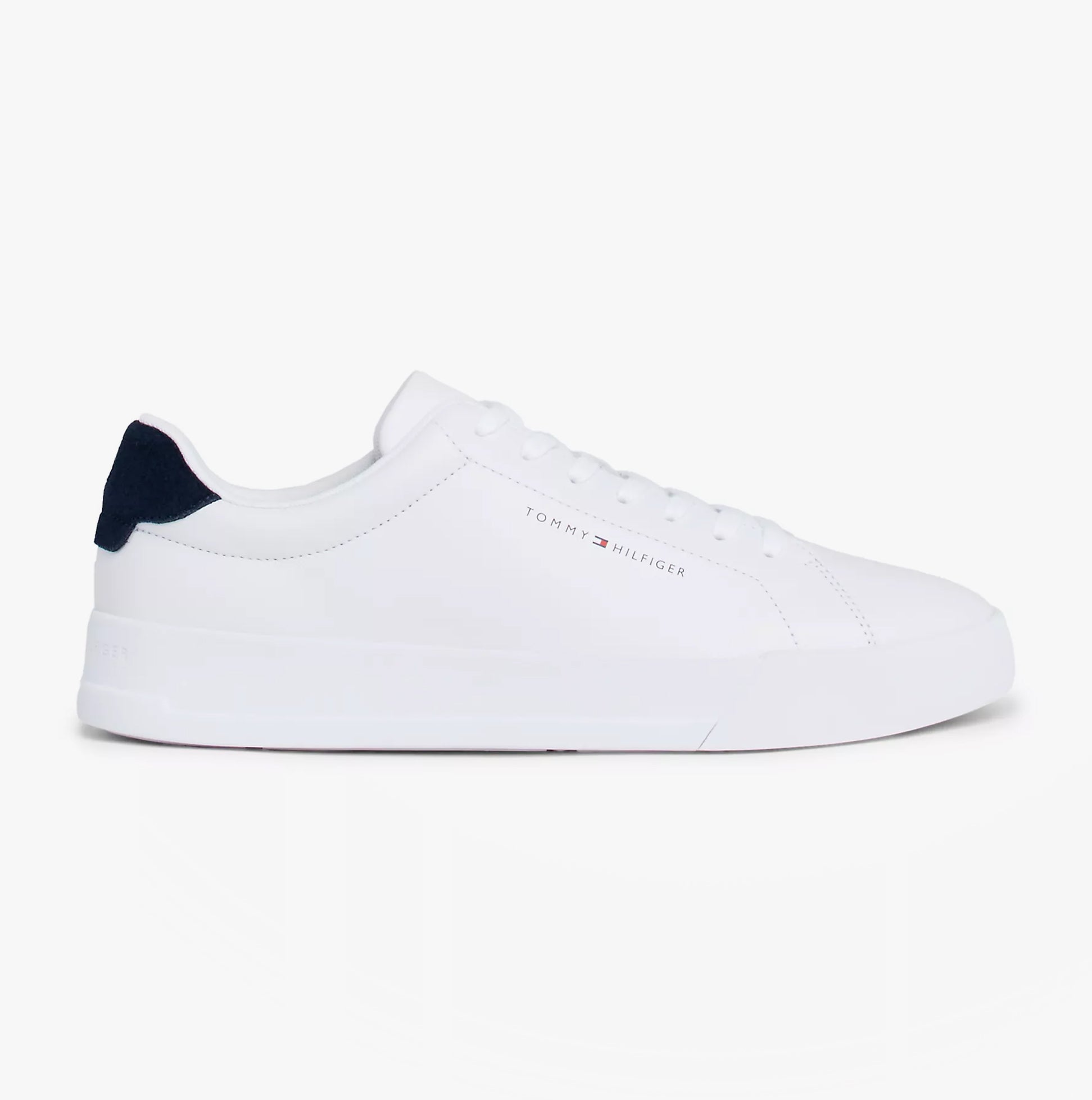 Tommy Hilfiger COURT LEATHER Mens Trainers White Desert Sky Shuperb