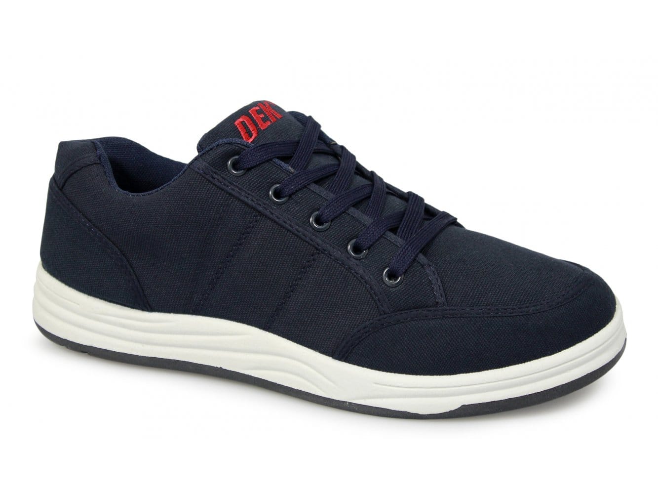 DEK CHARLIE Mens Canvas 5 Eyelet Leisure Trainers Navy | Shuperb