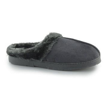 Dr Keller DECATOR Ladies Soft Mule Slippers Charcoal - Shuperb