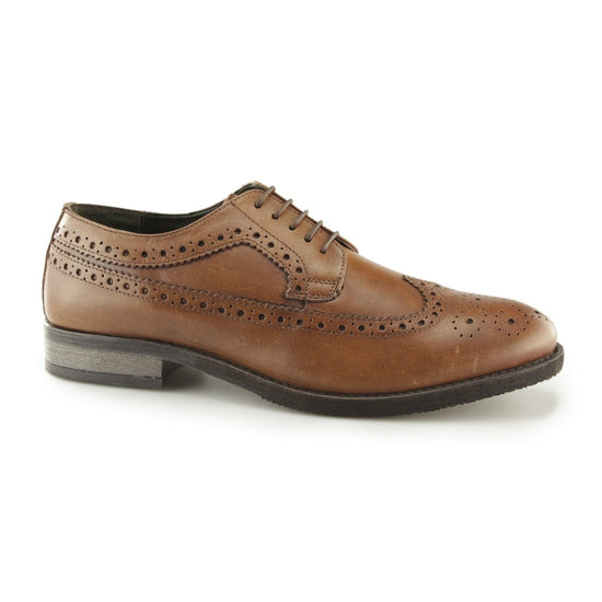 Silver Street London DOWNING Mens Leather Longwing Derby Brogues Tan - Shuperb