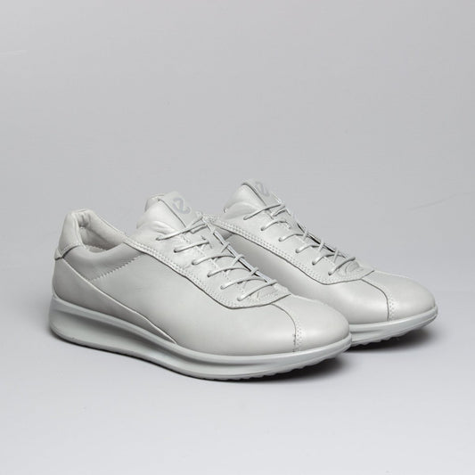 ECCO AQUET Ladies Leather Casual Trainers Wild Dove - Shuperb