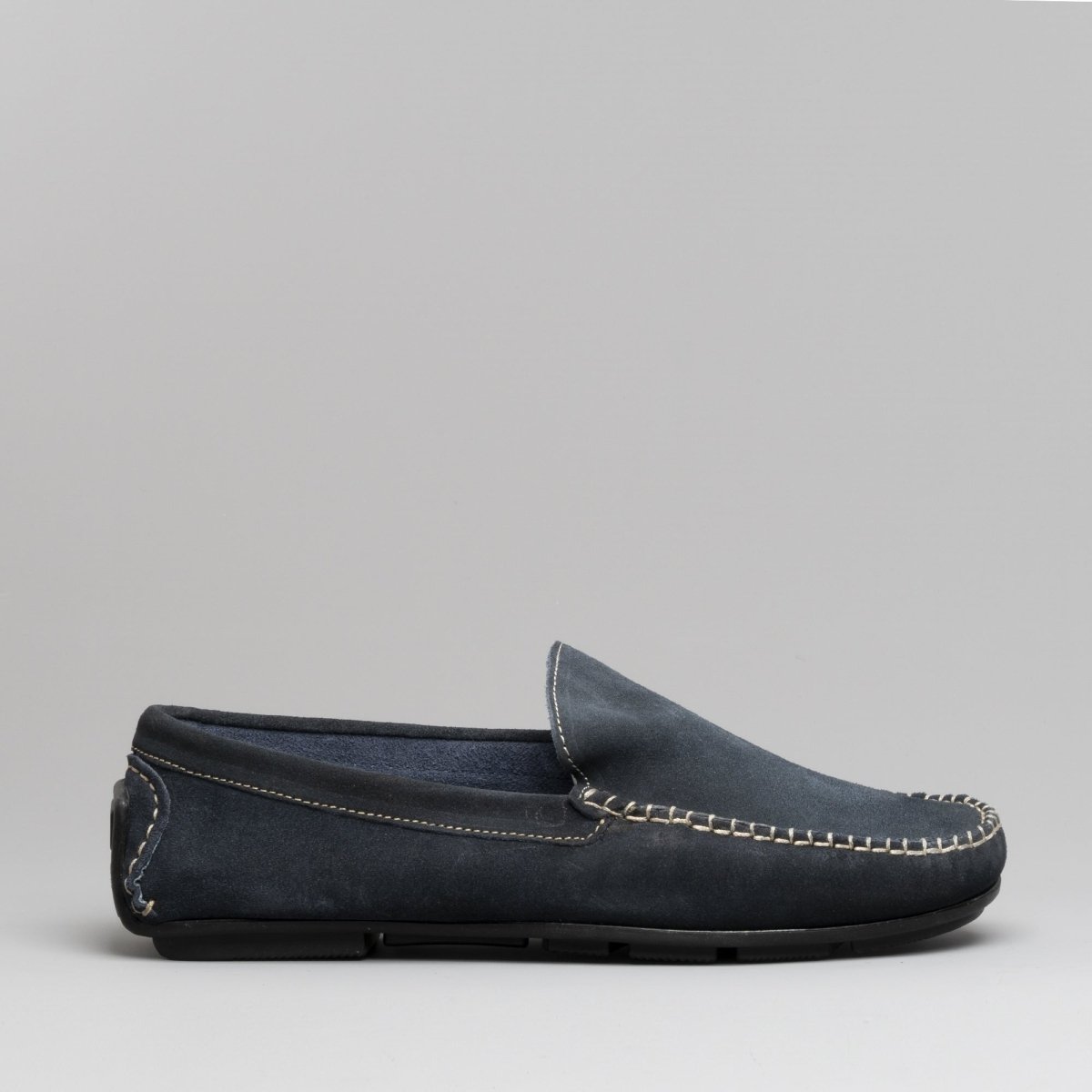 Catesby Shoemakers JOSHUA Mens Suede Leather Driving Loafers Navy - Shuperb