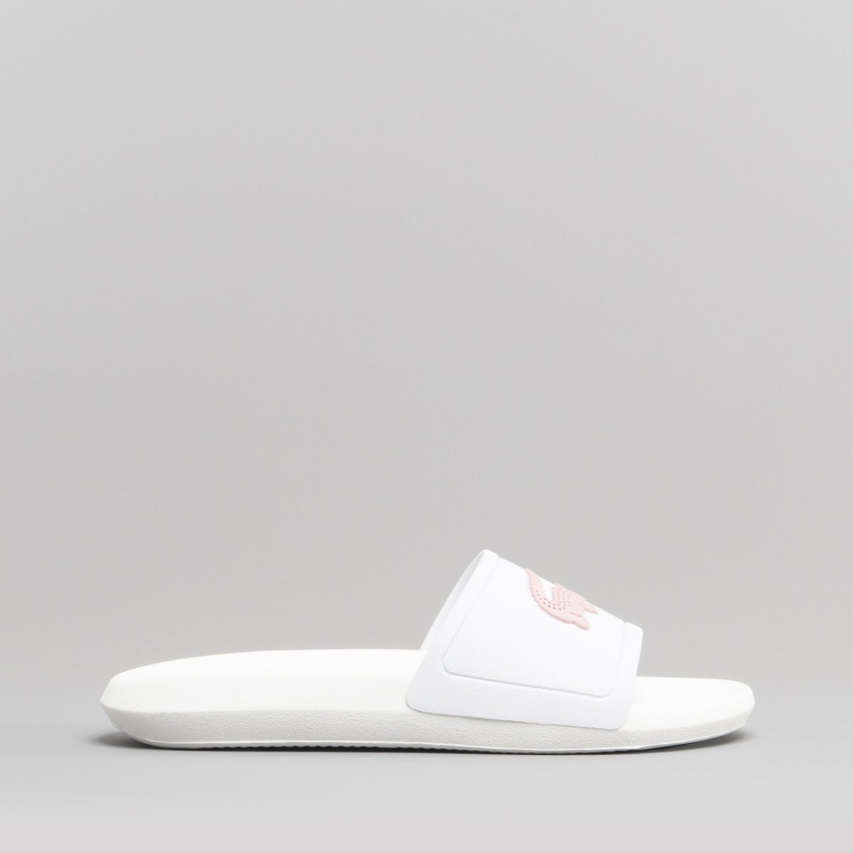 Lacoste CROCO SLIDE 119 3 Ladies Sliders White/Pink - Shuperb