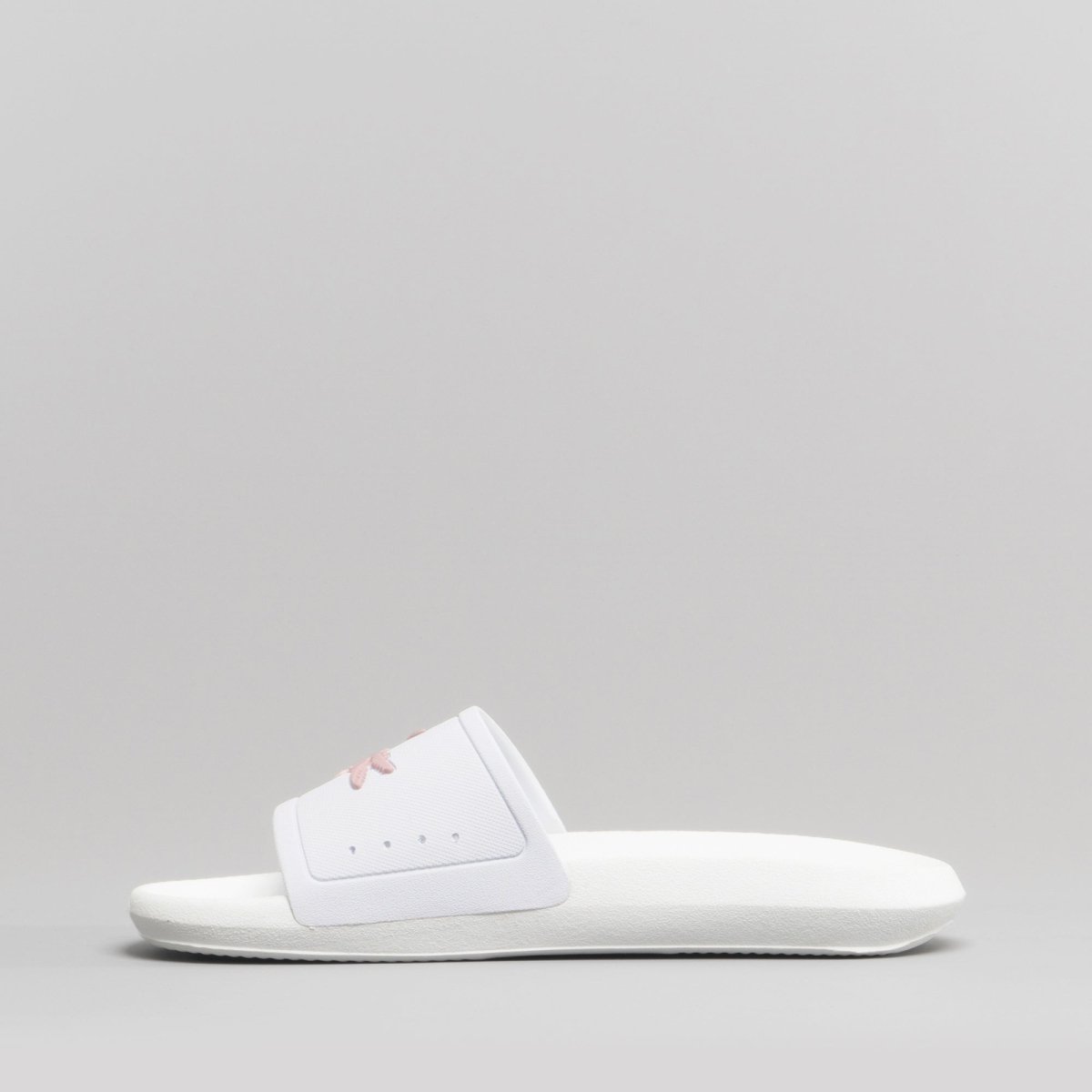 Lacoste CROCO SLIDE 119 3 Ladies Sliders White/Pink - Shuperb