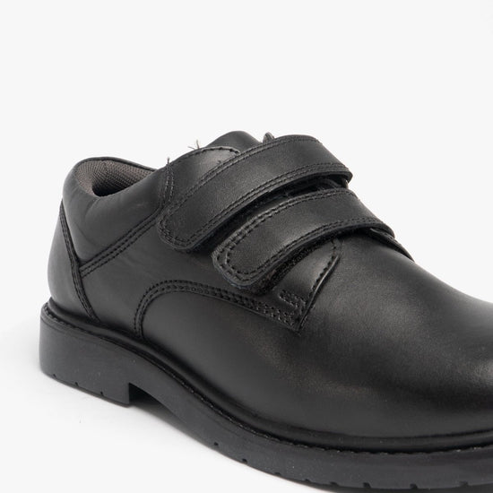 Roamers CHARLES Boys Leather Touch Fasten Shoes Black - Shuperb