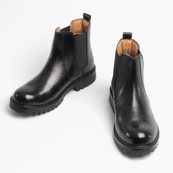 Shuperb STARSKY Kids Smooth Leather Chelsea Boots Black - Shuperb