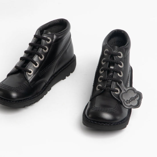 Kickers KICK HI Kids Leather Boots Black - Shuperb