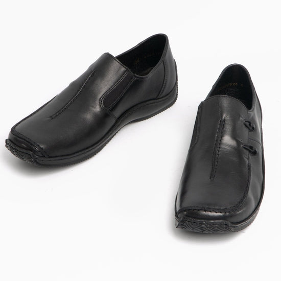 Rieker L1751 - 00 Ladies Slip - On Shoes Black - Shuperb