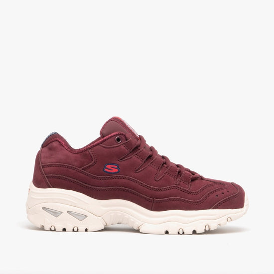 Skechers ENERGY Ladies Retro Sports Trainers Burgundy - Shuperb