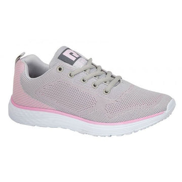 DEK FOX Ladies Casual Running Trainers Grey/Pale Pink - Shuperb