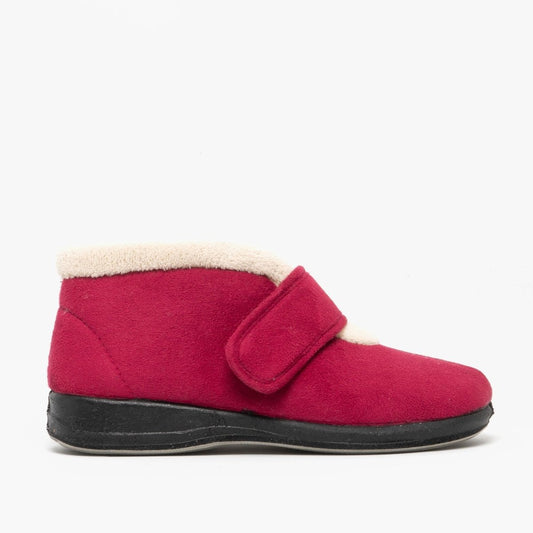 Sleepers AMELIA Ladies Boot Slippers Wine - Shuperb