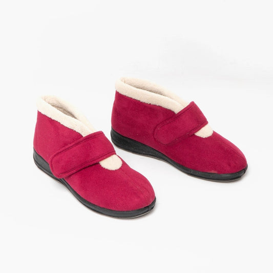 Sleepers AMELIA Ladies Boot Slippers Wine - Shuperb