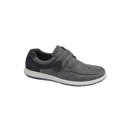 Scimitar RODDY Mens Casual Touch Fasten Shoes Black - Shuperb