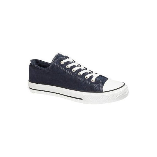 DEK TAYLOR Unisex Canvas Lace Up Trainers Navy - Shuperb