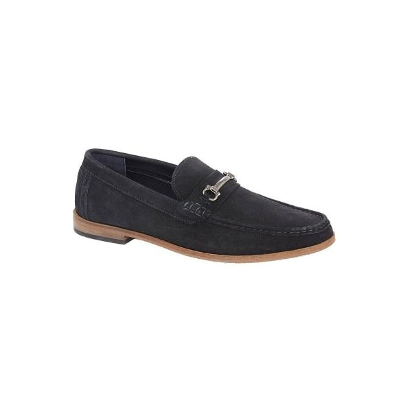 Roamers DOMINIC Mens Suede Slip On Moccasin Loafers Navy | Shuperb