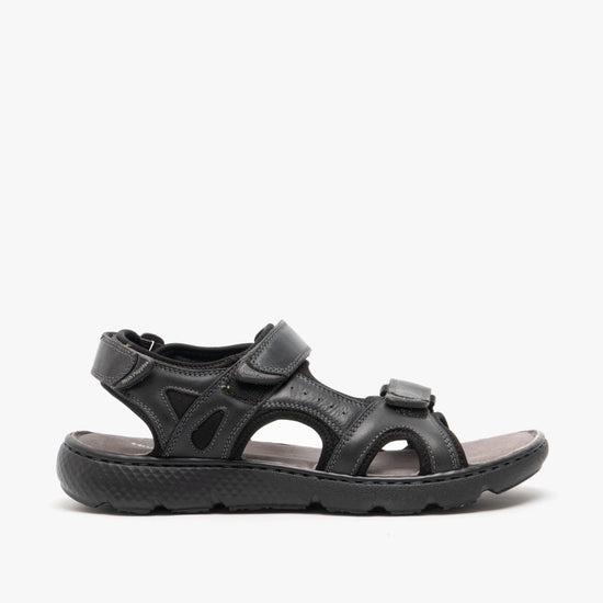 Hush Puppies CARTER Mens Leather Sandals Black - Shuperb