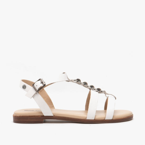 Hush Puppies LUCIA Ladies Leather Sandals White - Shuperb