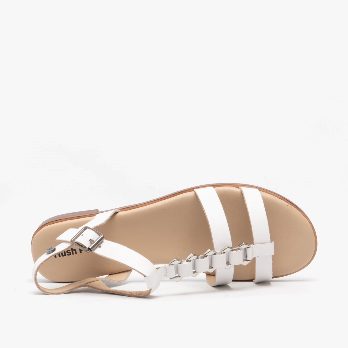 Hush Puppies LUCIA Ladies Leather Sandals White - Shuperb