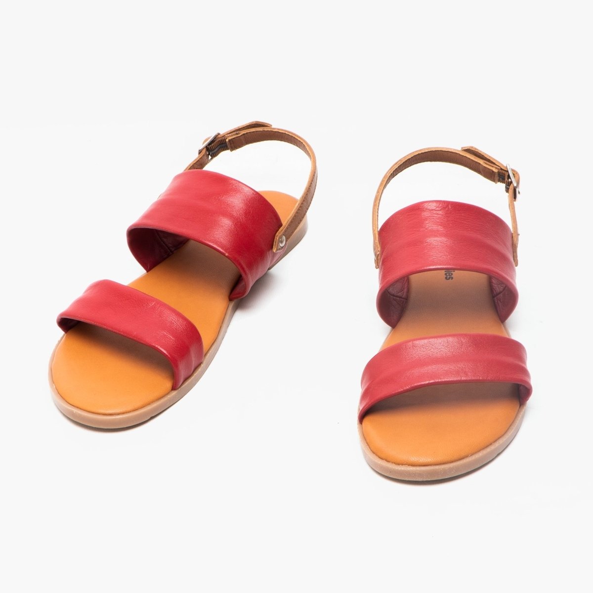 Hush Puppies MARIA Ladies Leather Sandals Red - Shuperb