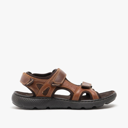 Hush Puppies CARTER Mens Leather Sandals Brown - Shuperb