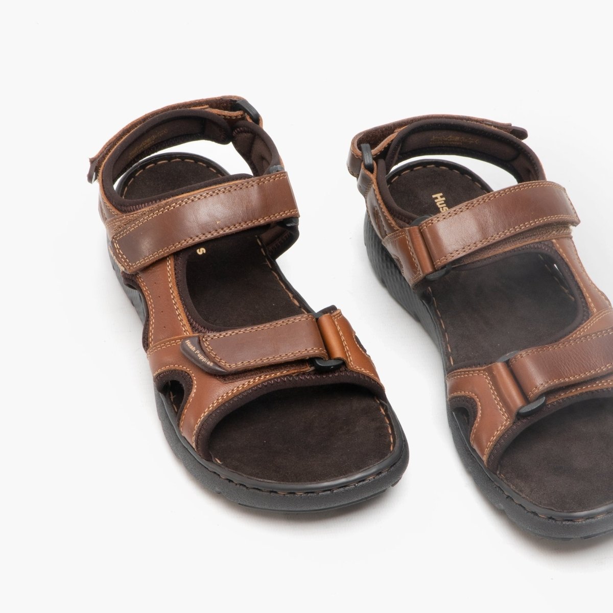 Hush Puppies CARTER Mens Leather Sandals Brown - Shuperb