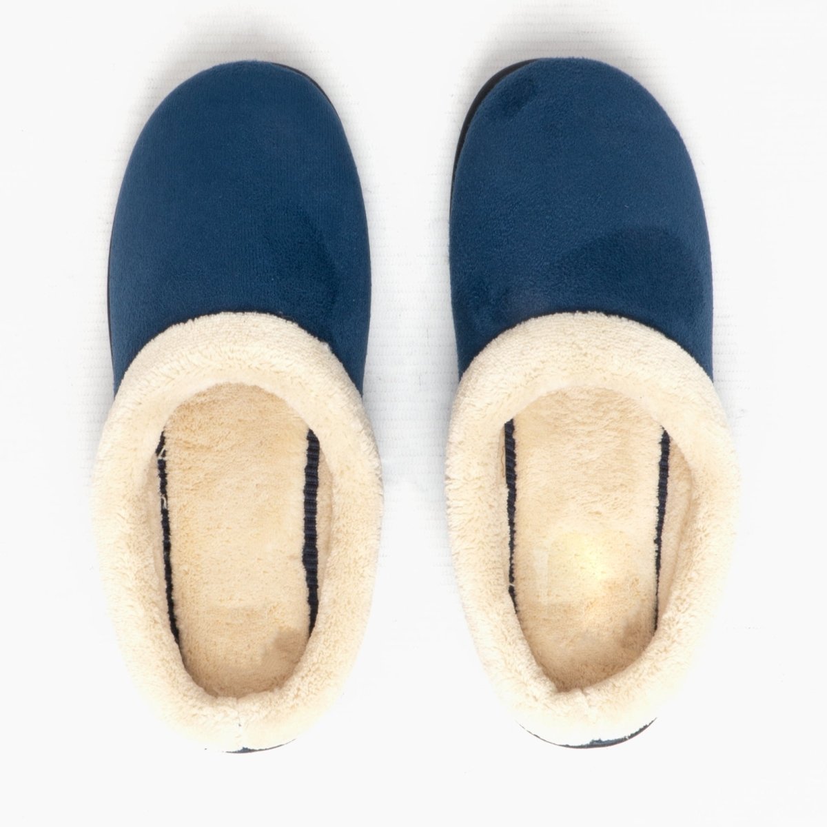 HOS Comfort SOPHIE Ladies Teddy Lined Mules Navy - Shuperb