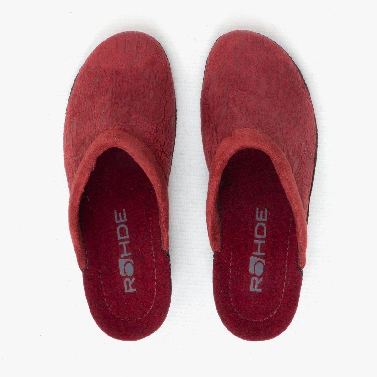 Rohde 2455 Ladies Slip On Mule Slippers Bordeaux - Shuperb