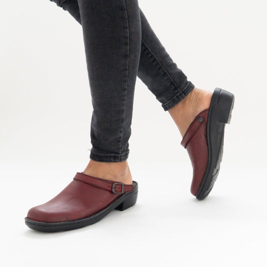 Josef Seibel BETSY Ladies Leather Mule Clogs Hibiscus - Shuperb