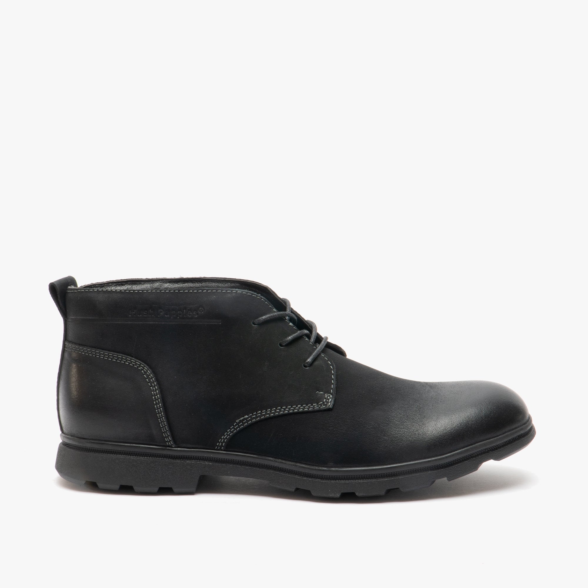 Black hush puppy boots hotsell