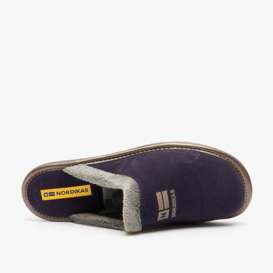 Nordikas 238 (AFELPADO) Ladies Suede Mule Slippers Purple - Shuperb