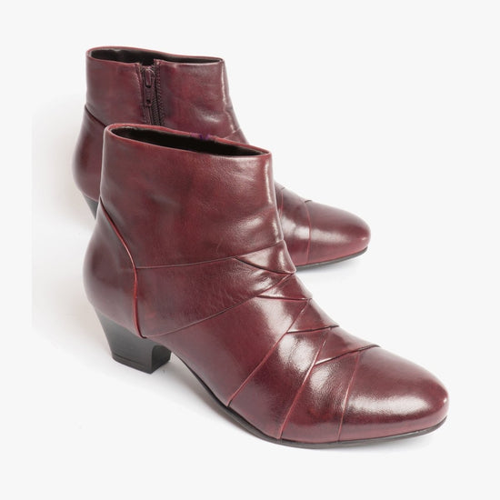 Lotus TARA Ladies Leather Ankle Boots Red - Shuperb