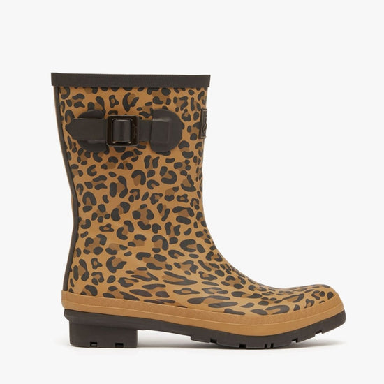 Joules MOLLY WELLY Ladies Rubber Wellies Tan Leopard - Shuperb