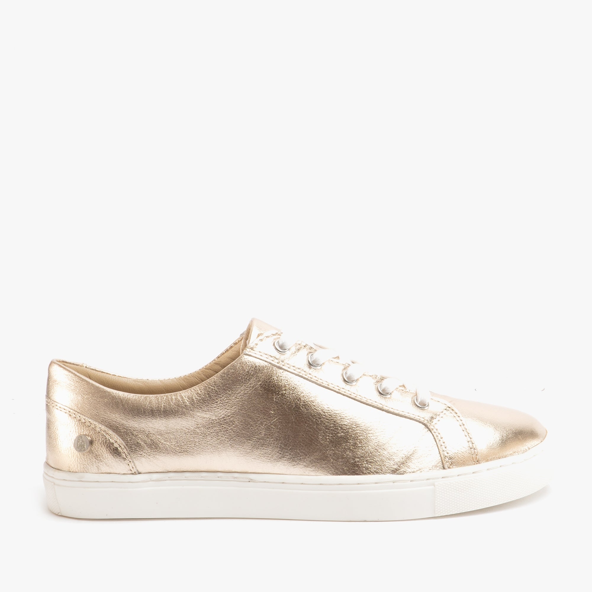 TESSA Ladies Leather Casual Trainers Gold UK 3