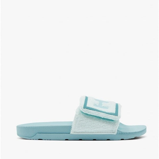 Hunter ORIGINAL LOGO SLIDE Ladies Sandals Spearmint/Eucalyptus - Shuperb