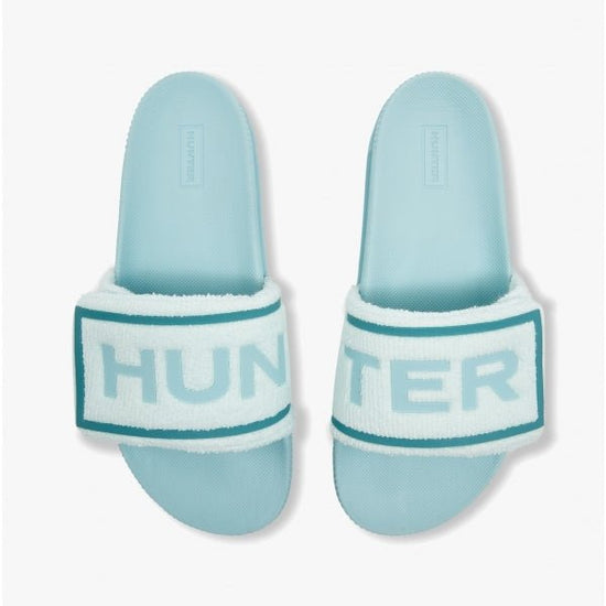 Hunter ORIGINAL LOGO SLIDE Ladies Sandals Spearmint/Eucalyptus - Shuperb