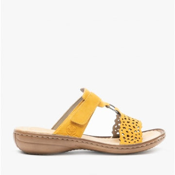 Rieker 608A7 - 68 Ladies Mule Sandals Yellow - Shuperb