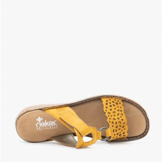 Rieker 608A7 - 68 Ladies Mule Sandals Yellow - Shuperb