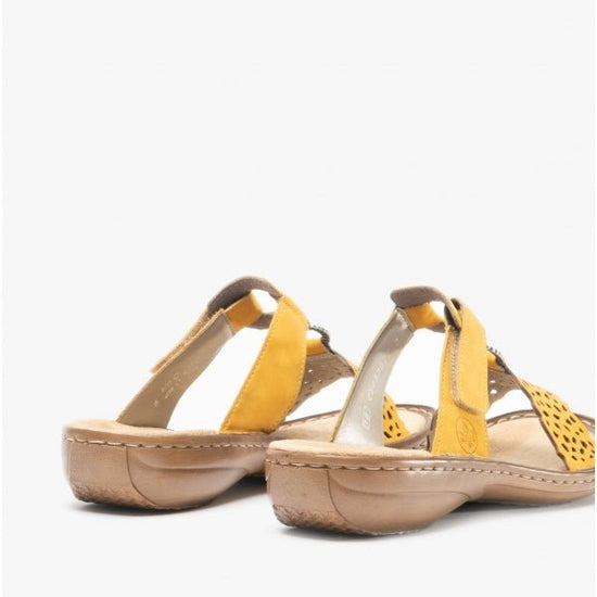 Rieker 608A7 - 68 Ladies Mule Sandals Yellow - Shuperb