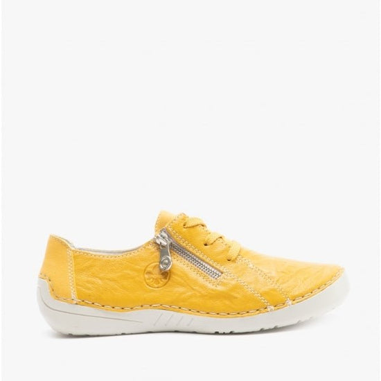 Rieker 52511 - 68 Ladies Leather Casual Shoes Yellow - Shuperb