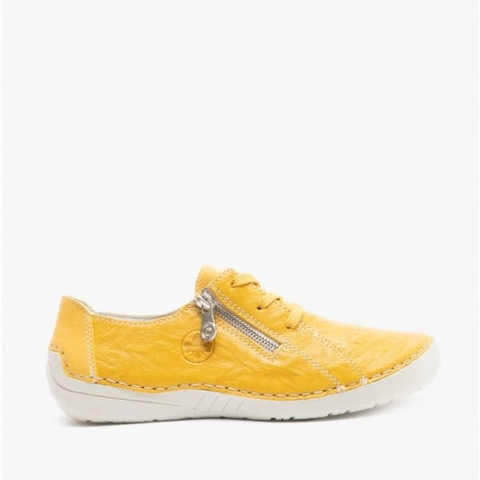 Rieker 52511 - 68 Ladies Leather Casual Shoes Yellow - Shuperb