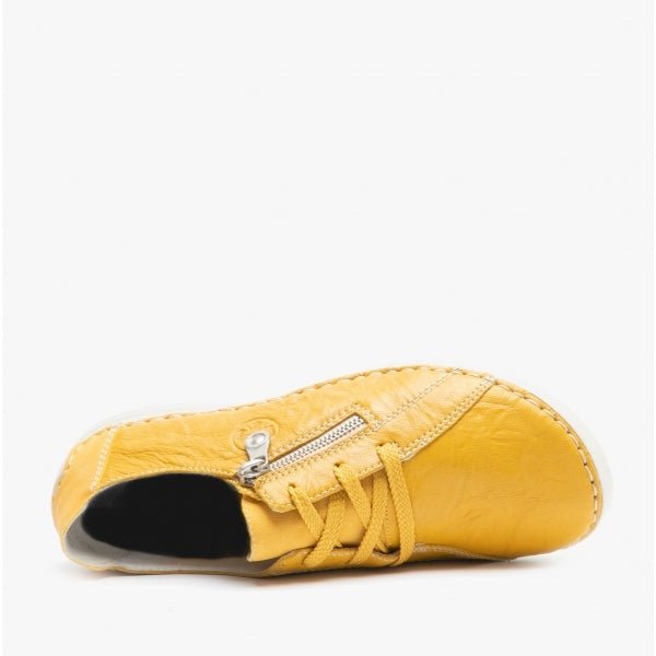 Rieker 52511 - 68 Ladies Leather Casual Shoes Yellow - Shuperb