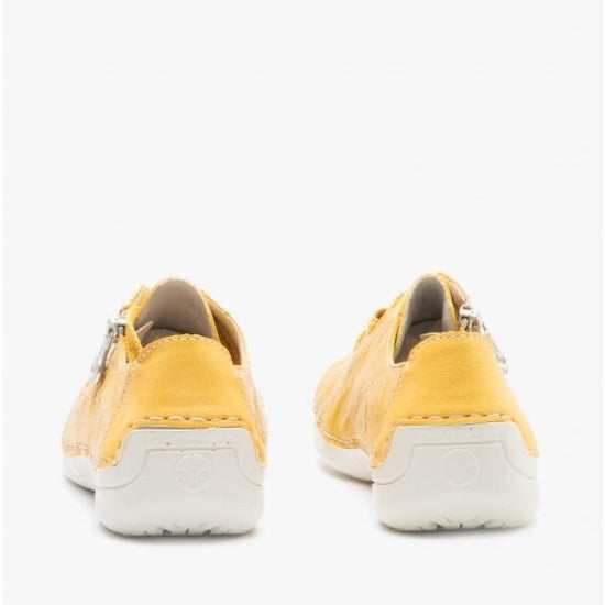 Rieker 52511 - 68 Ladies Leather Casual Shoes Yellow - Shuperb