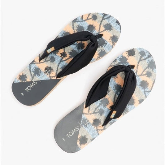 TOMS PIPER Ladies Jersey Flip Flops Black - Shuperb