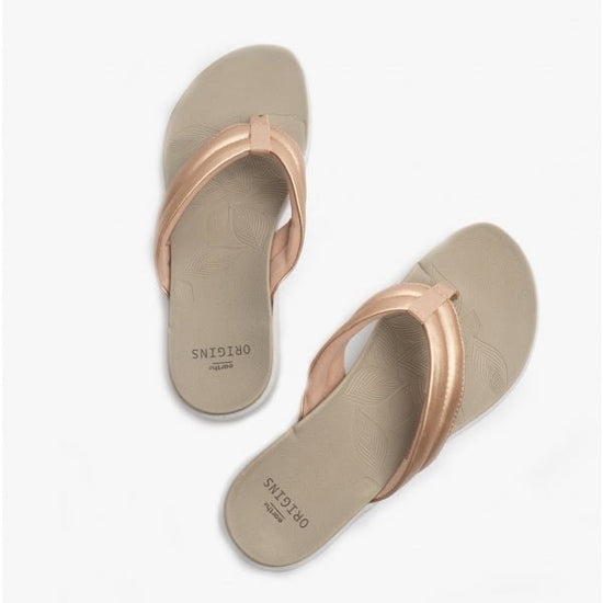 Earth Spirit GLEN Ladies Toe Post Sandals Rose Gold - Shuperb